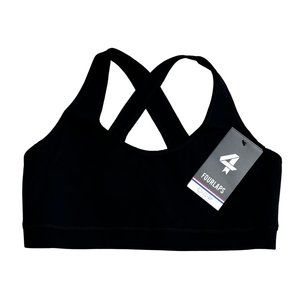 Four Laps FourLaps Infinity Sports Bra size L Black Crisscross Back Athletic NWT